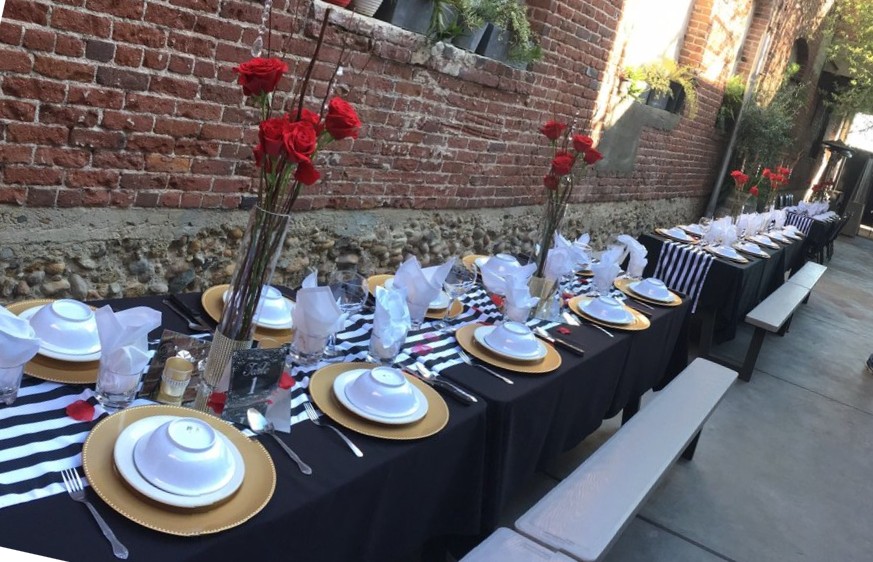 Family-style table at Pyrenees Cafe