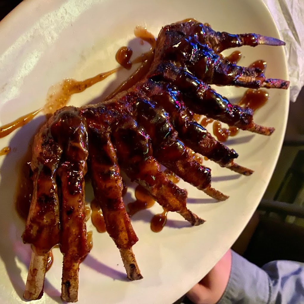 Rack of lamb served at Pyrenees Cafe